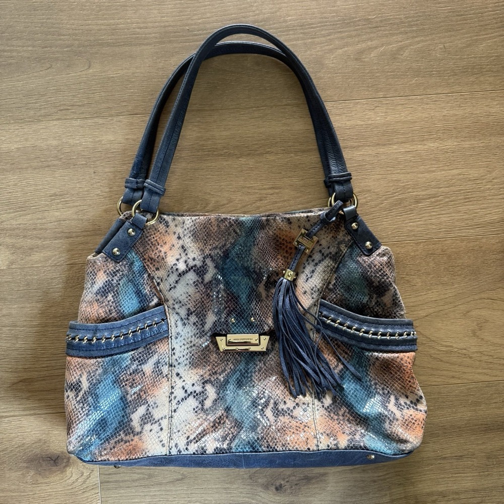 Vintage Aimee Kestenberg Romanza Snakeskin Leather Shopper Shoulder Bag